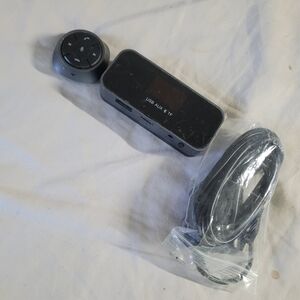 Black Portable Bluetooth Audio Receiver with Remote Control Also Uses Solar Powe